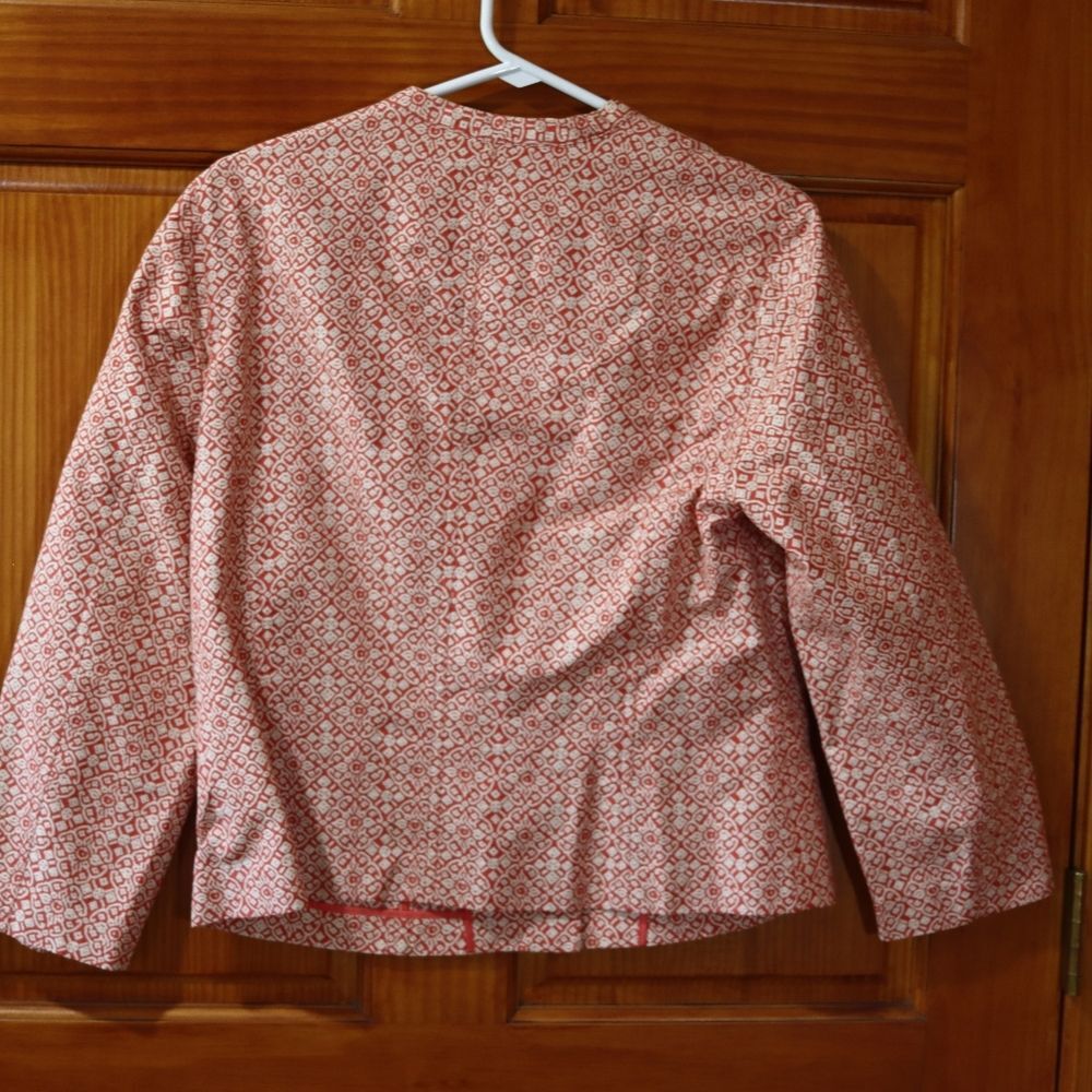 Y2k Sigrid Olsen Red & White Patterned Blazer Jac… - image 7